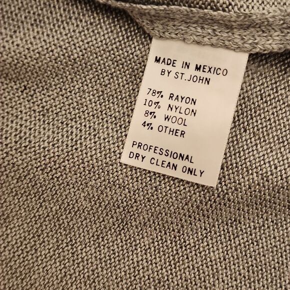 - ST.JOHN Cream, gray and black  cardigan gold buttons - Picture 9 of 14